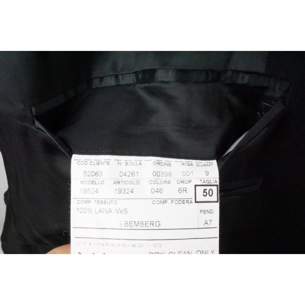 Trussini Solid Black Loro Piana Doeskin Wool Sport Coat Jacket Sz 40R - Picture 9 of 9